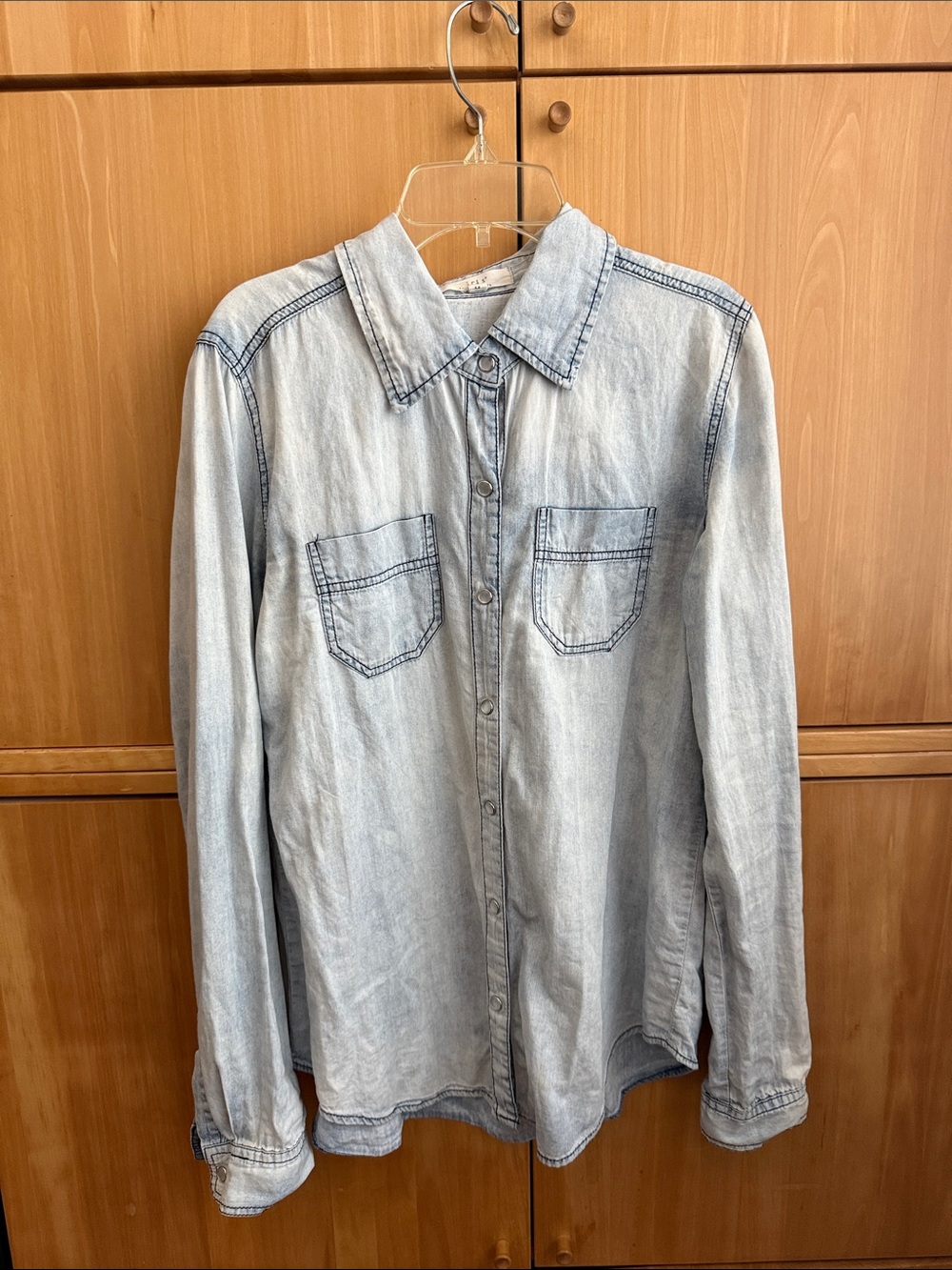 iris Light Blue Denim Button-Down Shirt